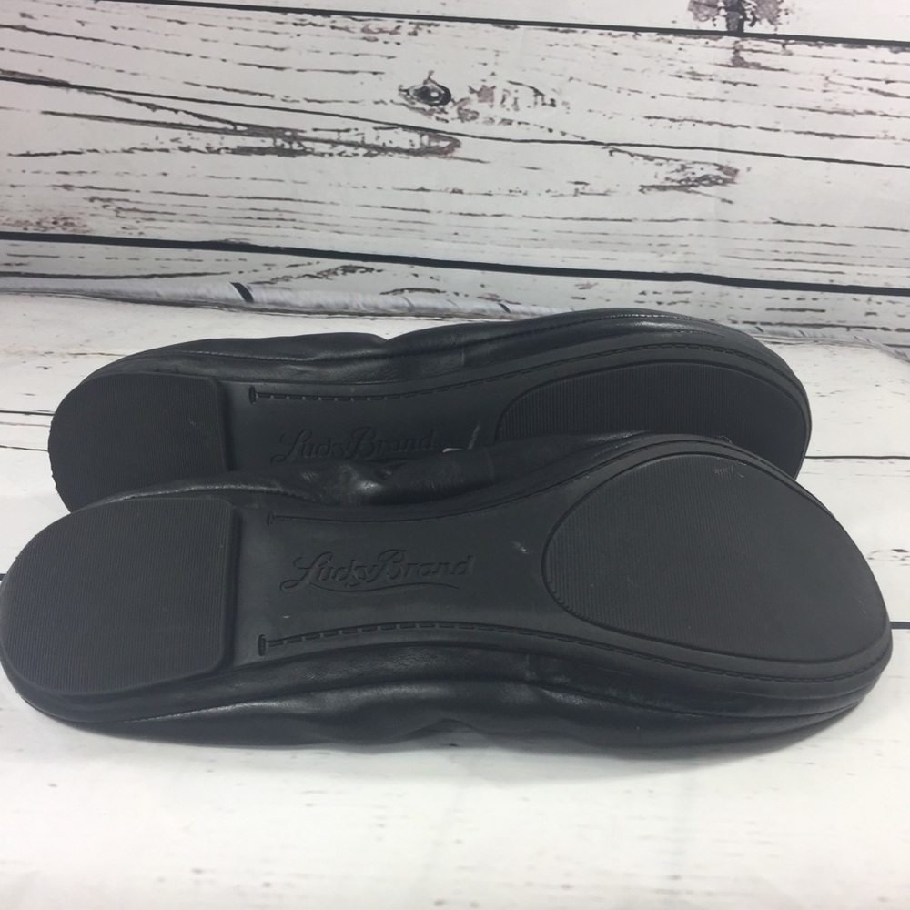 Luck Brand Emmie Flats size 8.5 Black ,brown shoe - Picture 5 of 5